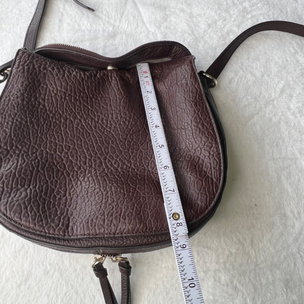Vince Camuto Large Lamb Leather Crossbody Bag – Ida Black Cherry - Picture 8 of 16